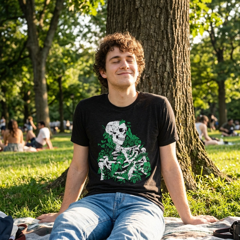 Skeleton Overgrown Plants Men's T Shirt