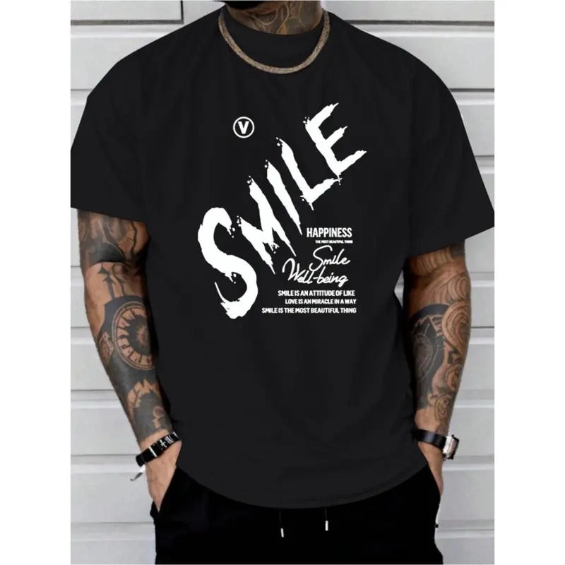 smile print tee shirt, Tees for Men, Casual Short Sleeve T-shirt for summer Made in USA Hoodie, Sweatshirt | TeeBloomCo.com