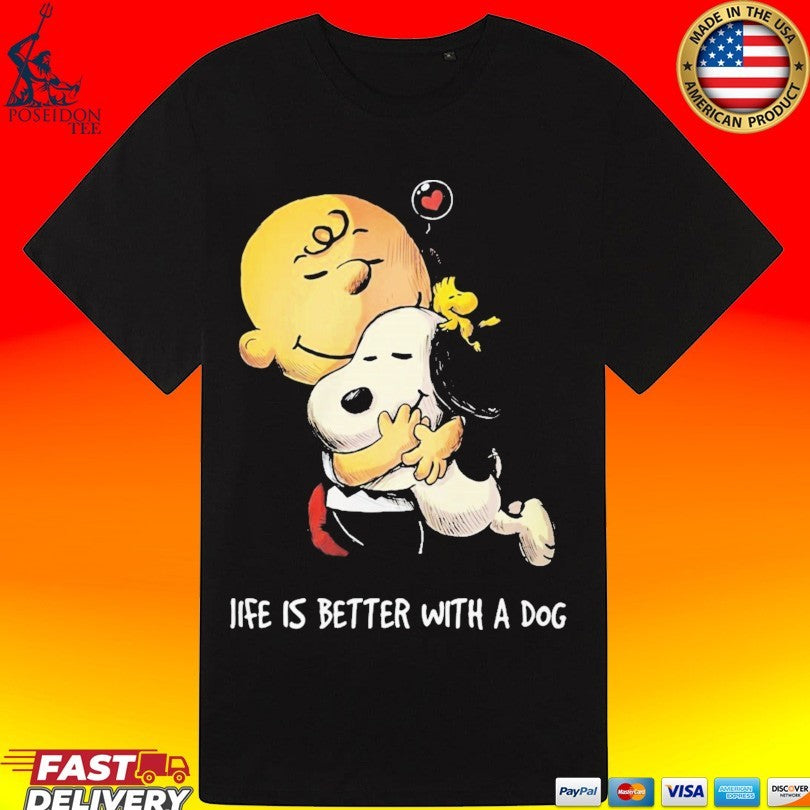 Snoopy And Charlie Brown Life Is Better With A Dog T-shirt
