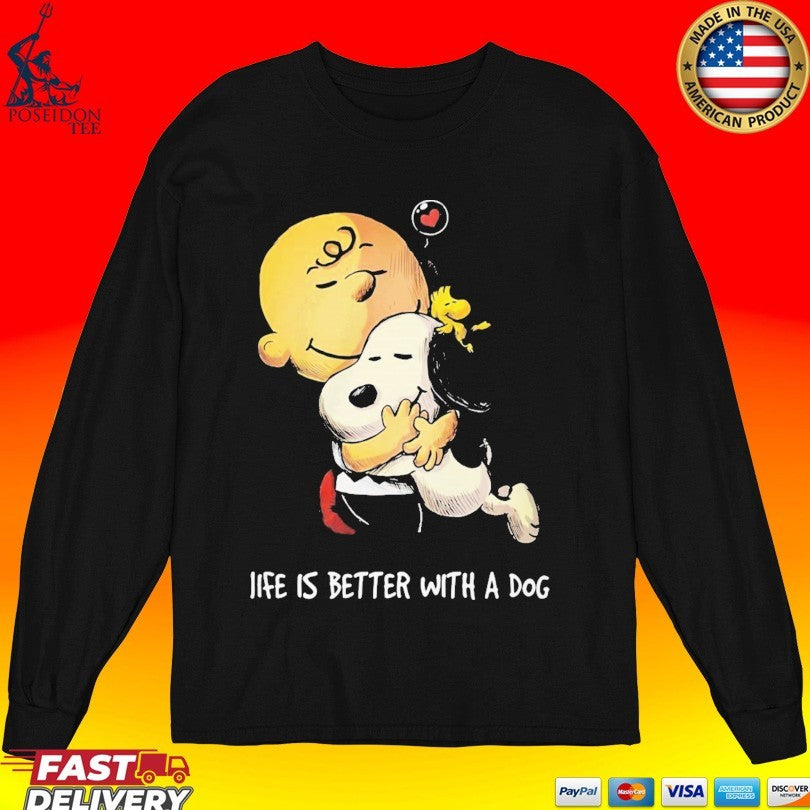 Snoopy And Charlie Brown Life Is Better With A Dog T-shirt