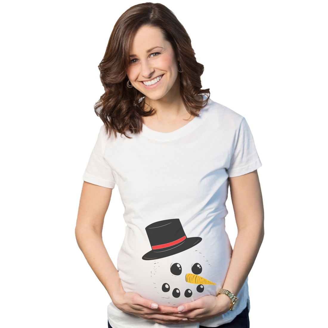 Snowman Face Maternity T Shirt