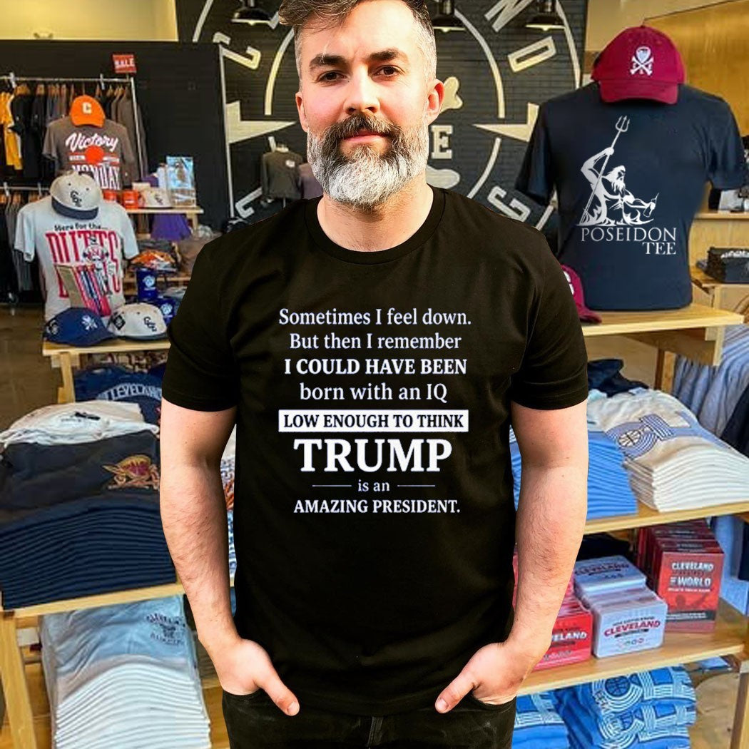 Sometimes I Feel Down But Then I Remember IQ Low Trump T-shirt