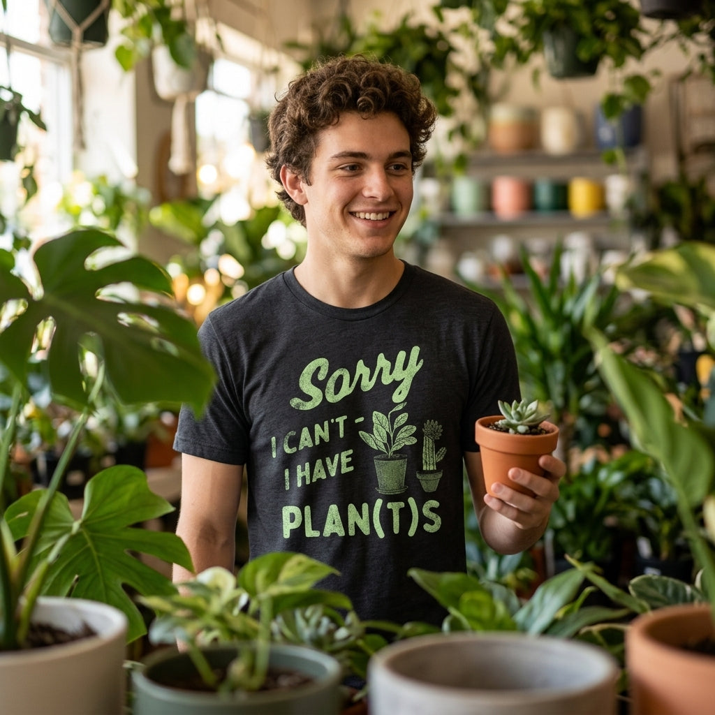 Sorry I Cant I Have Plants Men's T Shirt