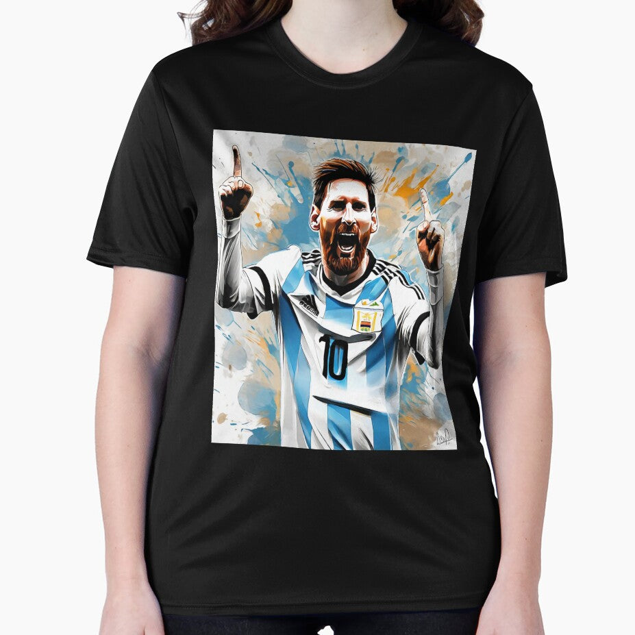 "Messi's Goal Celebration: Exuberant Joy with the Argentine National Team" by Artisticanvas