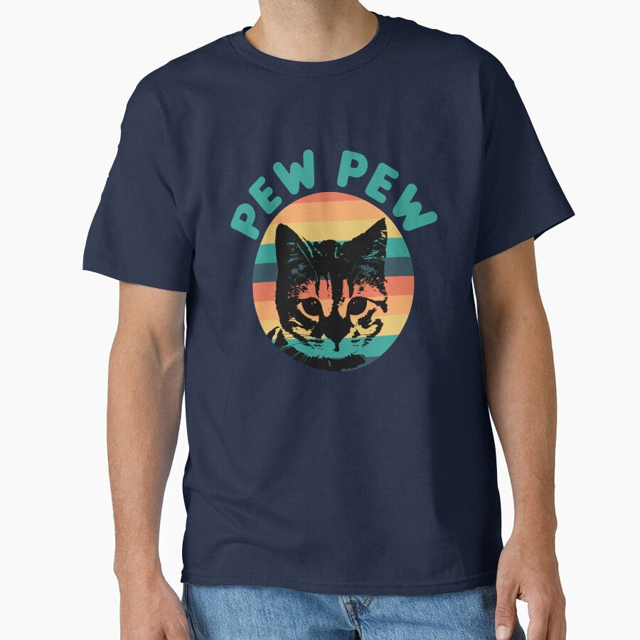 Vintage Retro Black Cat l funny cat pew pew l Funny Kitty Pet Lovers by kpluslk