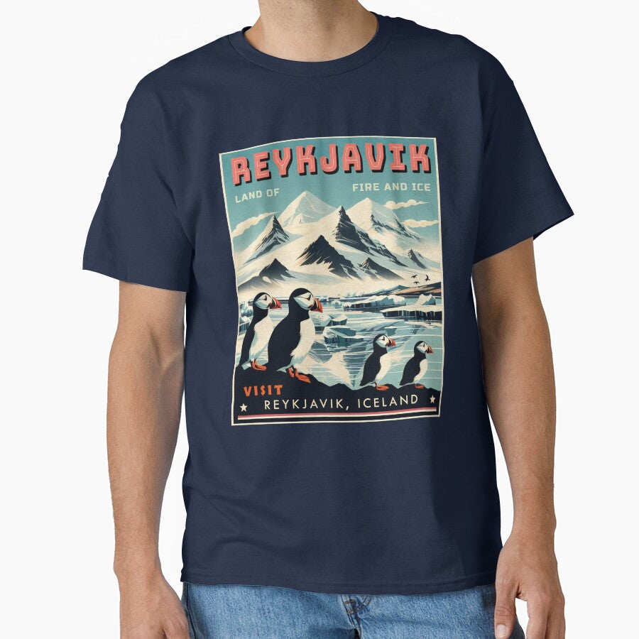 Reykjavik, Iceland Retro Travel Poster by Wanderdreaming