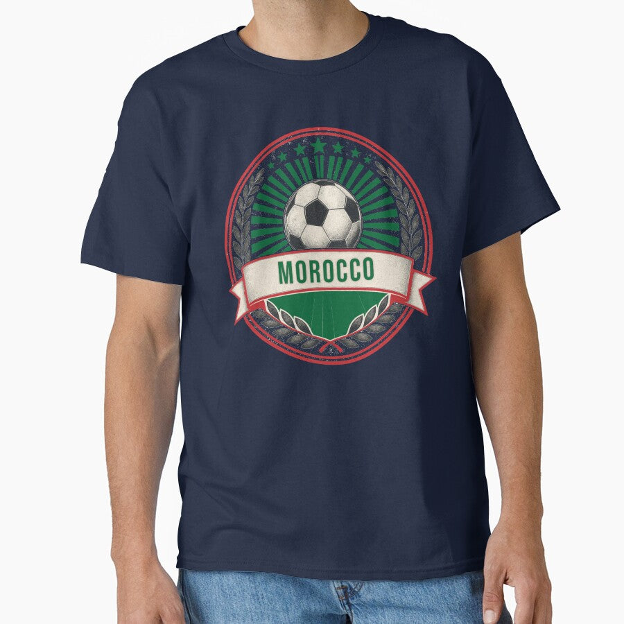 Morocco Vintage Soccer Crest — Retro Maroc Football Badge Fan Emblem by icemanphotos