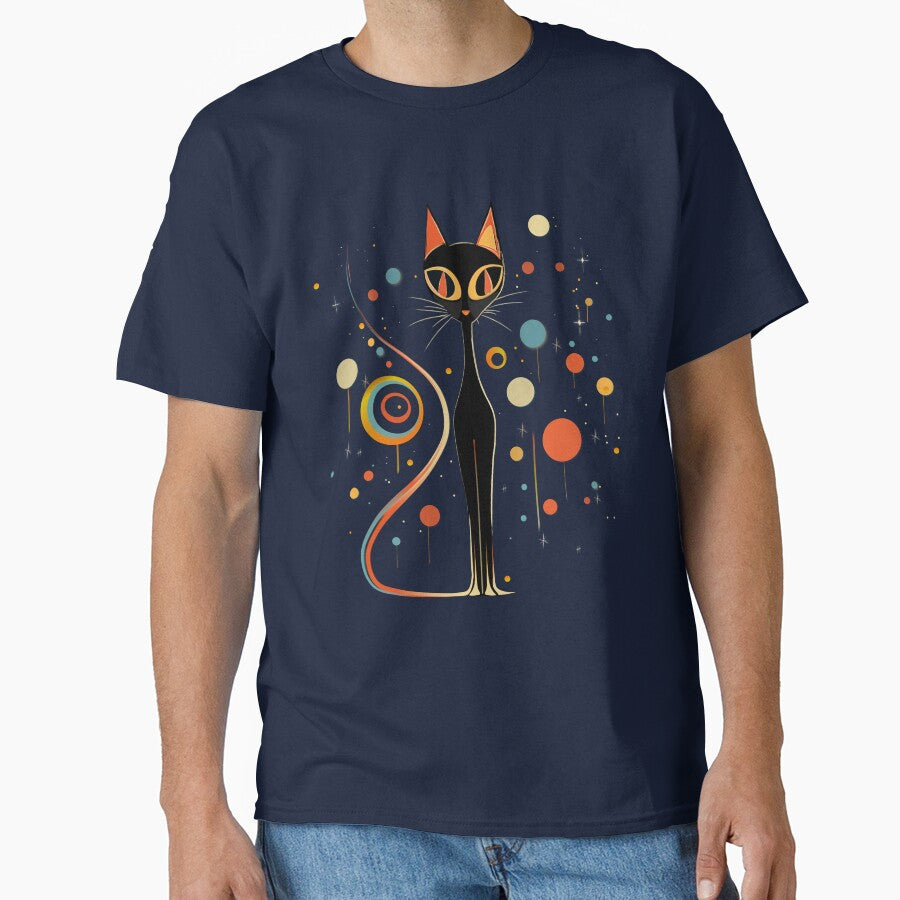 Mid Century Modern Atomic Cat, Retro Hallowen Black Cat, MCM cat, Black MOD cat by BrightStreet