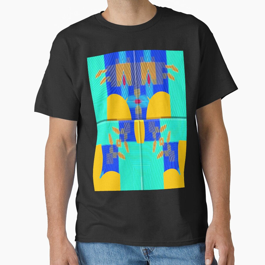 Vibrant music abstract geometric minimalist guitar exotic summer blue - sunny gift for guitarists musicians and minimalist music and guitar lover by Ralek