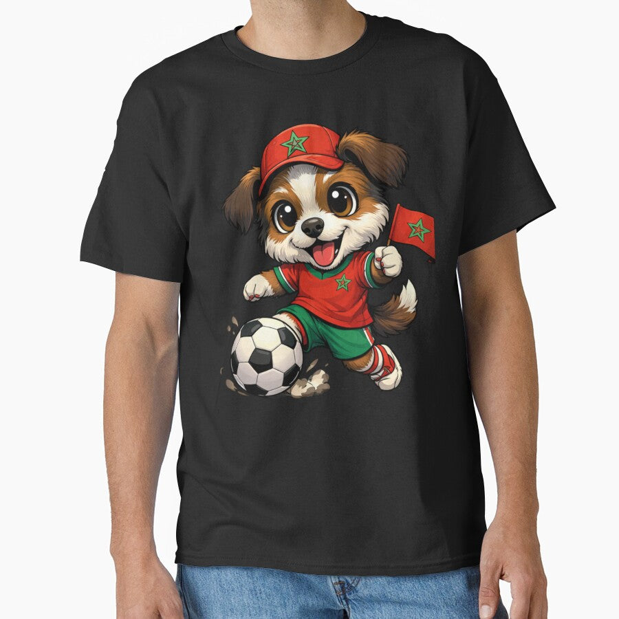 Moroccan Soccer Dog Puppy Football Fan by Tsugraf Designs