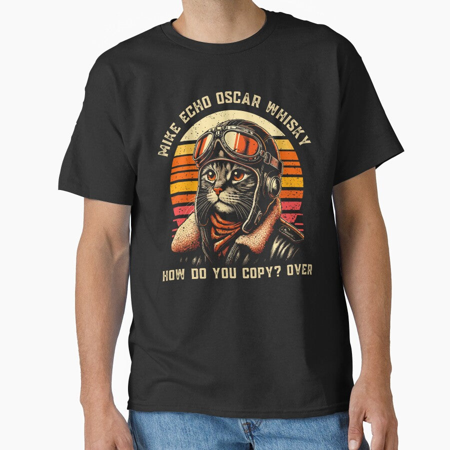 Cat Pilot Mike Echo Oscar Whisky How Do You Copy MEOW by tshirtexpressiv