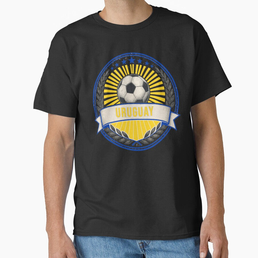 Uruguay Vintage Soccer Crest — Retro Uruguayan Football Badge Fan Emblem by icemanphotos