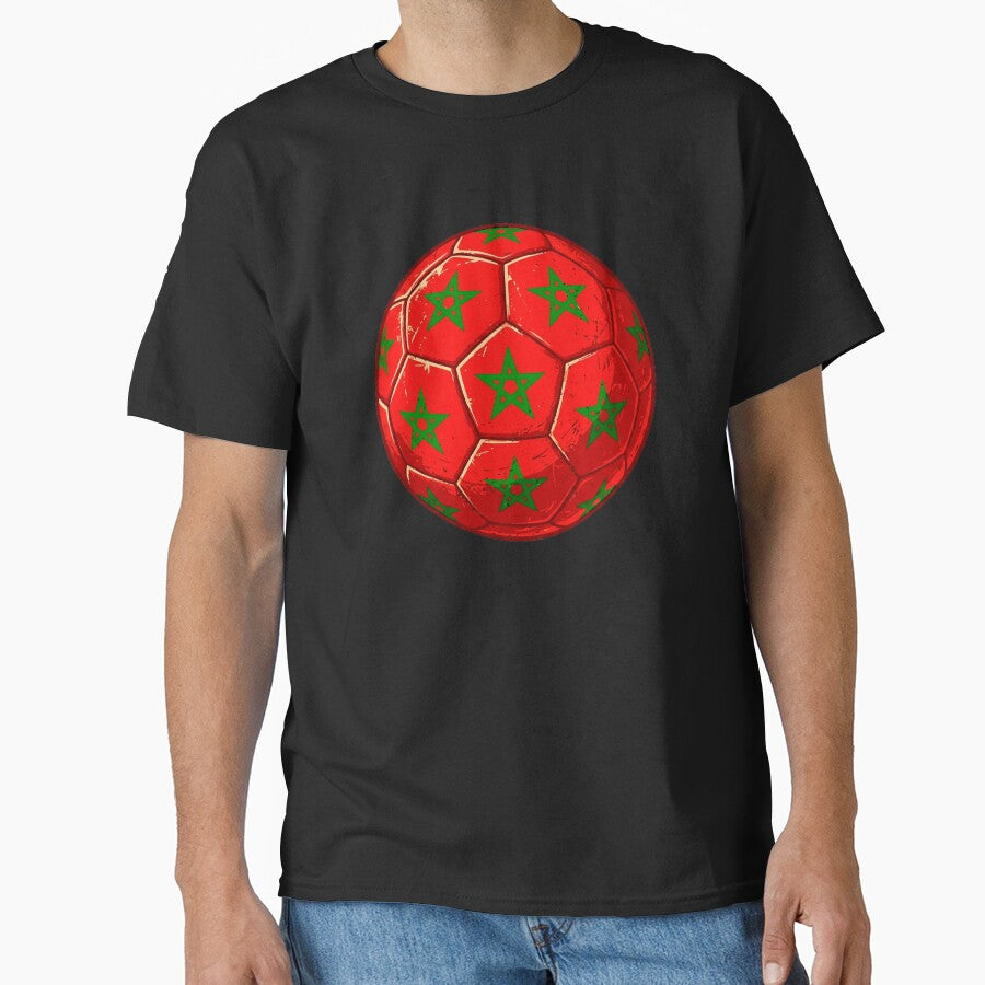 Morocco Football Flag Ball Vintage Soccer Design by YounexxART