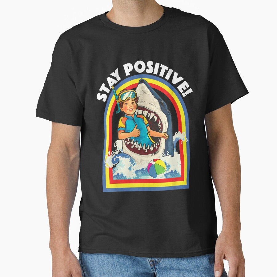 Stay Positive - Shark Lover Wildlife Ocean Sea Animal Lover by simorobio