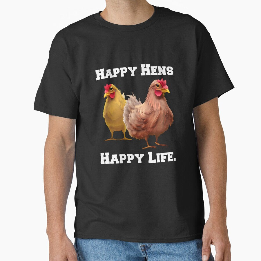 Funny Chicken Farmer Humor Happy Hens, Happy Life by fantasticdesign