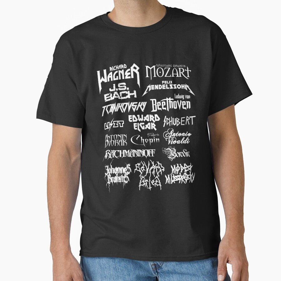 Heavy Metal-style Classical Composers (White Text) by Ragetroll