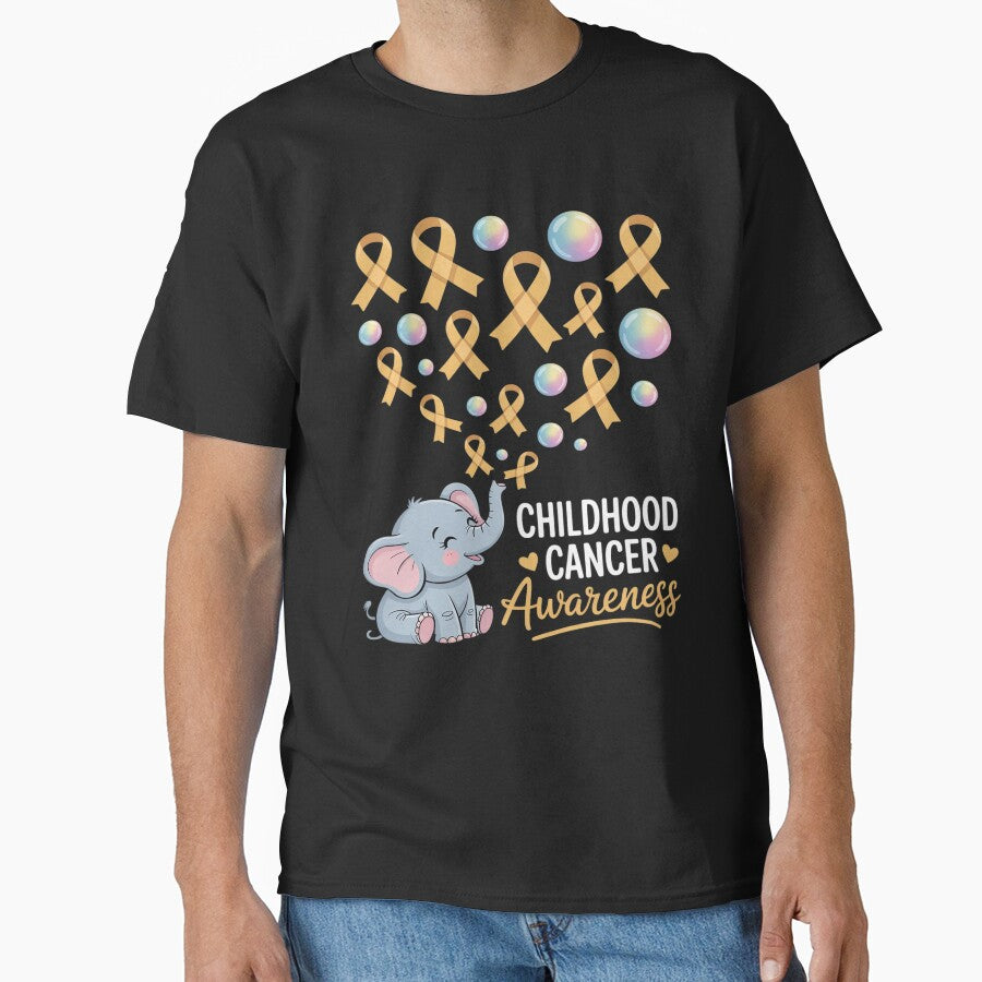 Cute Elephant Gold Balloons Childhood Cancer Awareness Month by KingsLife1994