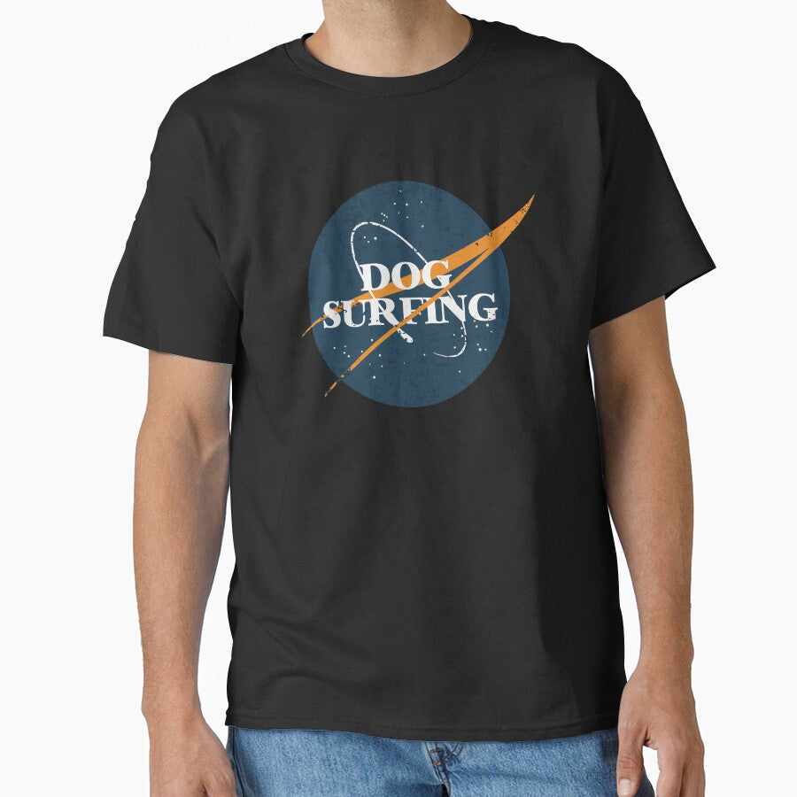 Dog Surfing Space Vintage by orlumbuspirate