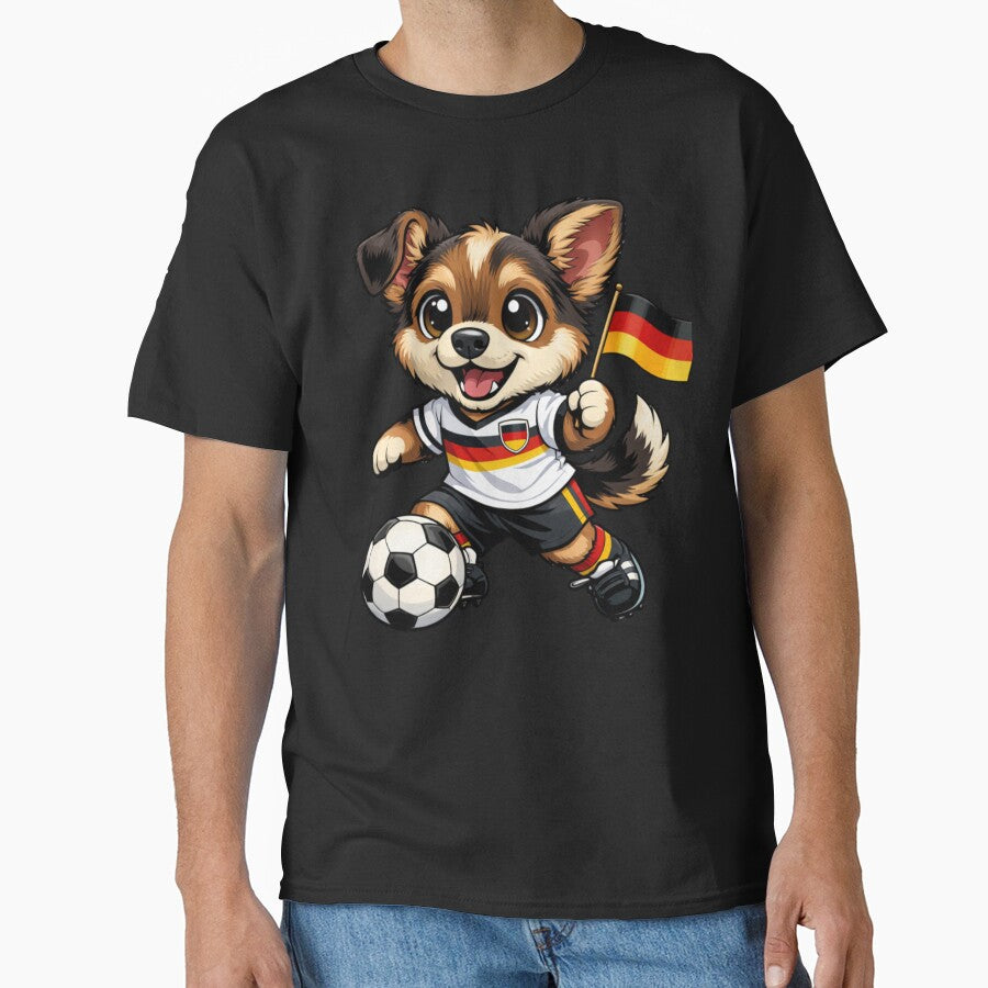 Cute German Soccer Dog Puppy Deutschland Flag by Tsugraf Designs
