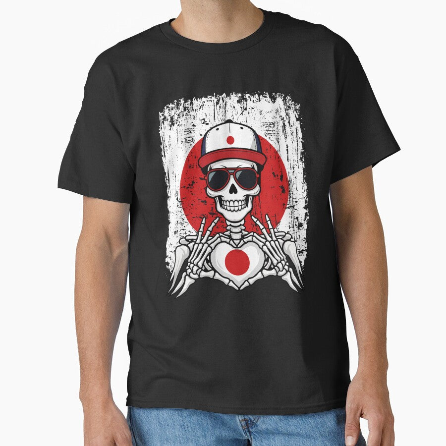 Japan Pride Skeleton Art Tee by Colorful Designs