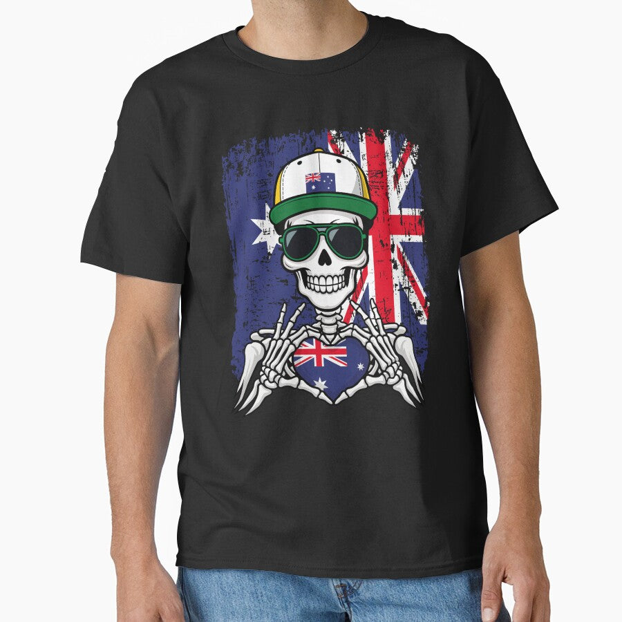Australian Pride Skeleton Art Tee by Colorful Designs