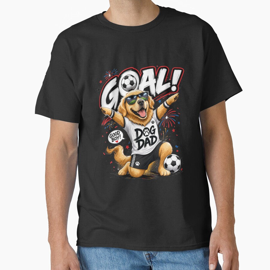 Goal! Funny Golden Retriever Dog Dad World Cup Kawaii by Ashley critters