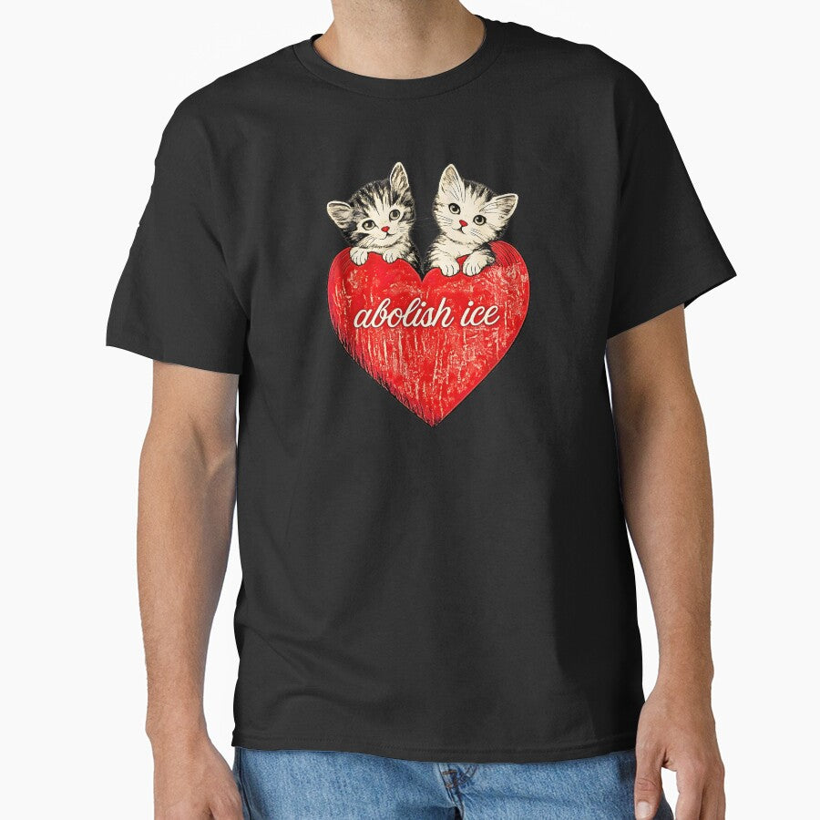 Abolish ICE Vintage Kitten Heart by NinigFox