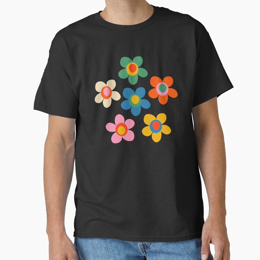 Cheerful Maisie Flowers Colorful Floral Pattern on Pink by kierkegaard