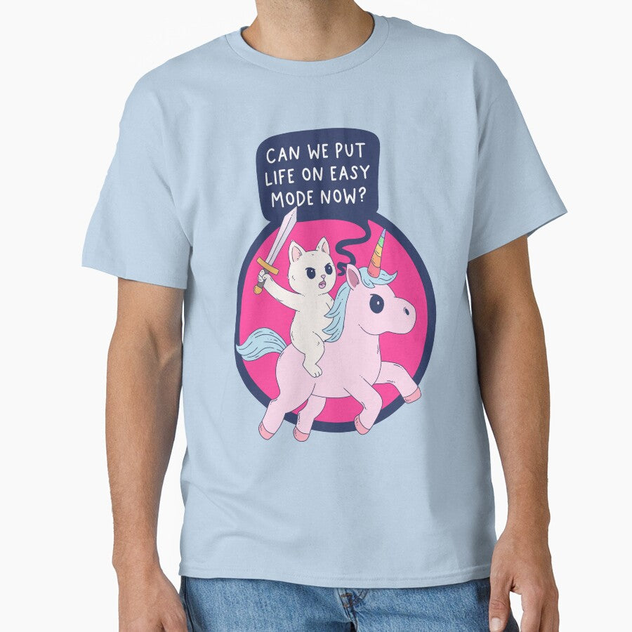 Cat Riding Unicorn – Life On Easy Mode by Jess.a.creates