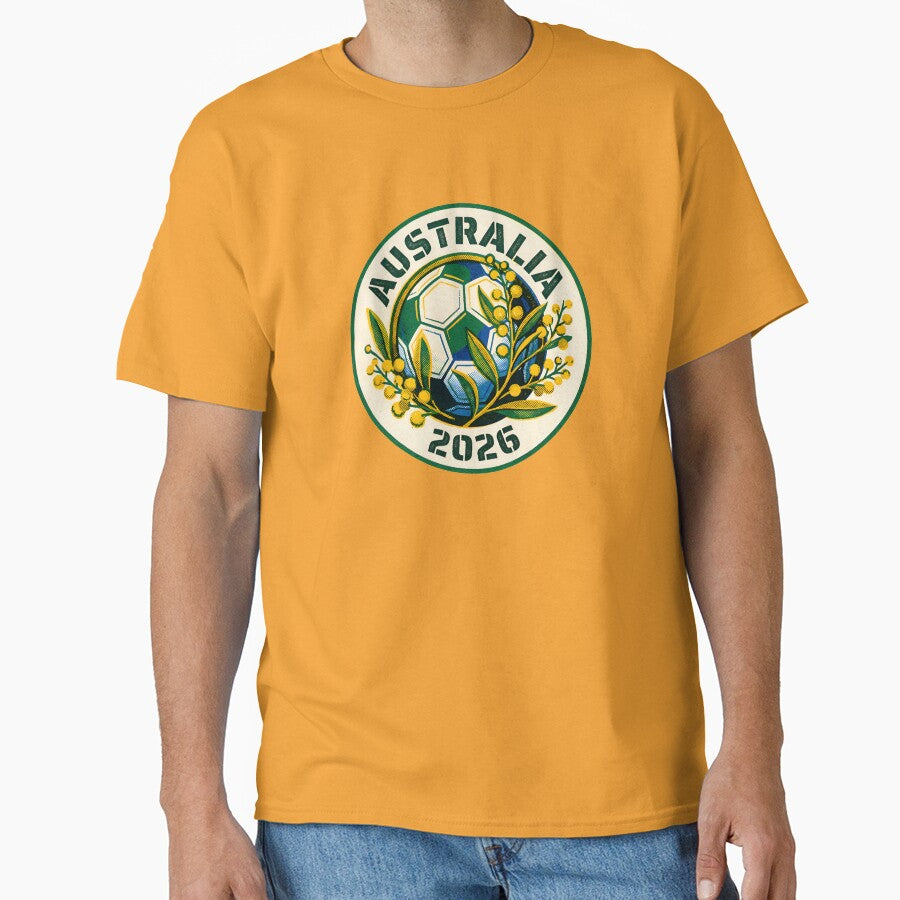 Vintage Australia 2026 Soccer Golden Wattle Badge by Imaginationbeyond