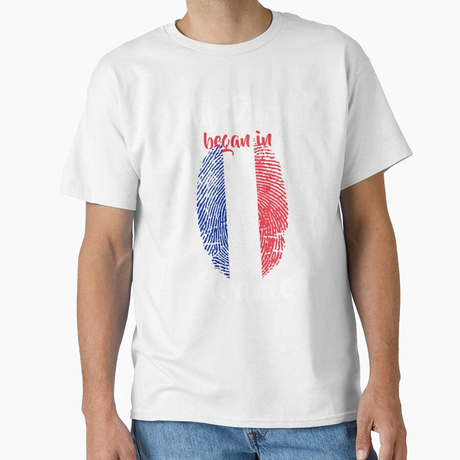 My story began in France Flag Fingerprint DNA French by PartyShirts1