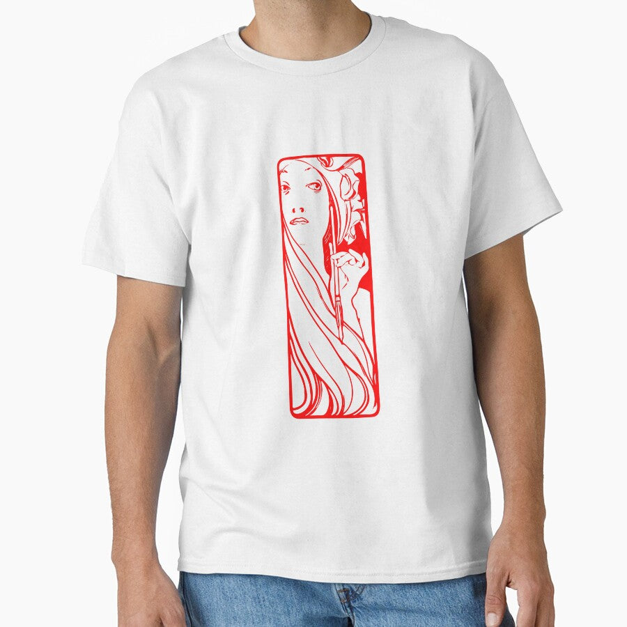 Alphonse Mucha "the muse of art" (red) by lachataigne