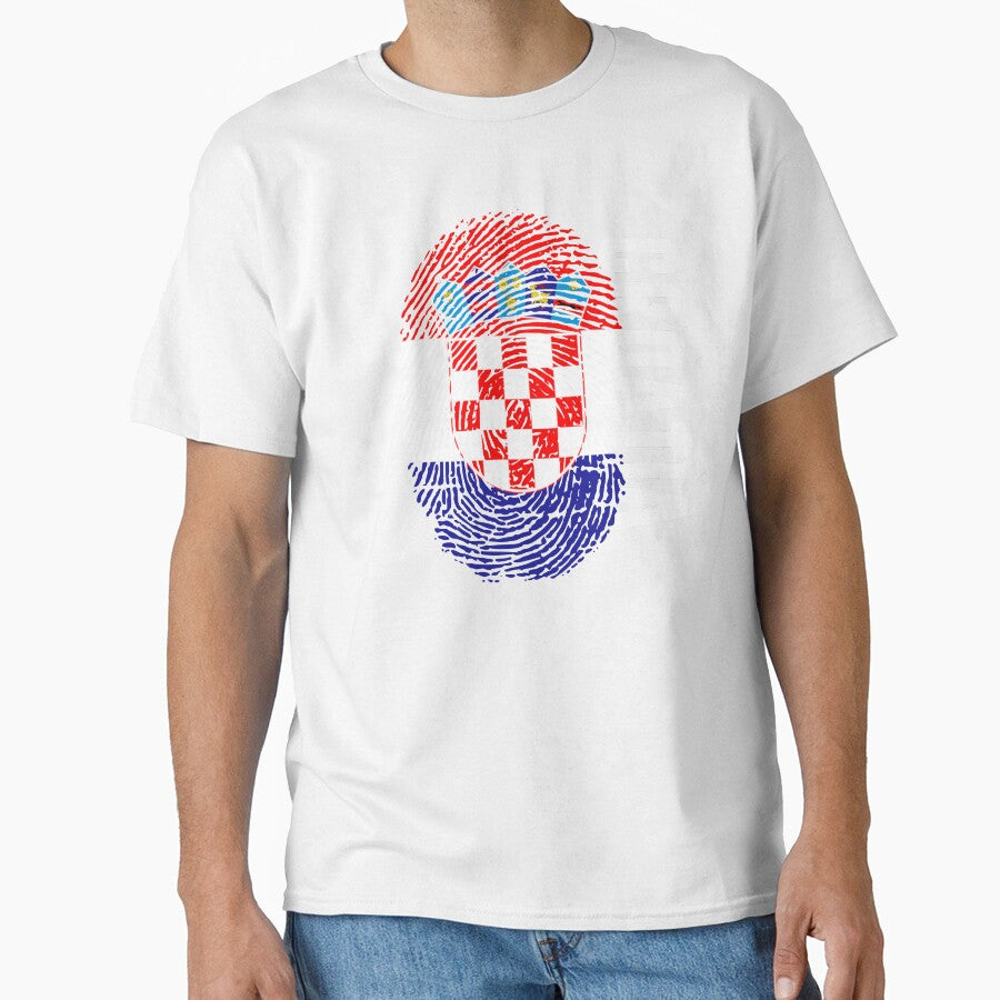 Croatia Flag Fingerprint DNA Croatian by PartyShirts1