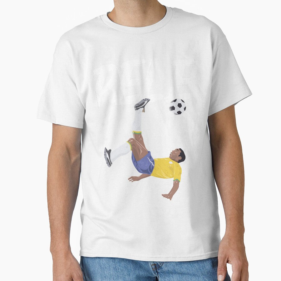 Bicycle Kick - Pele - SOCCER FOOTBALL - BRAZIL - WHITE TEXT version 2b by AMGraphicStudio
