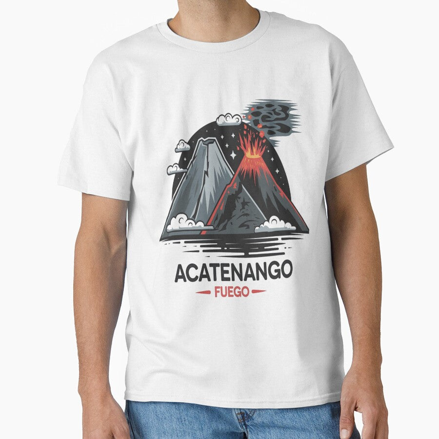 Twin Volcanoes Acatenango & Fuego | Guatemala Volcano Hiking Souvenir Art by Globalcitytees