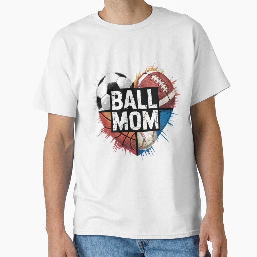 Mom Of Both Heart Soccer Baseball by Print_Fuse