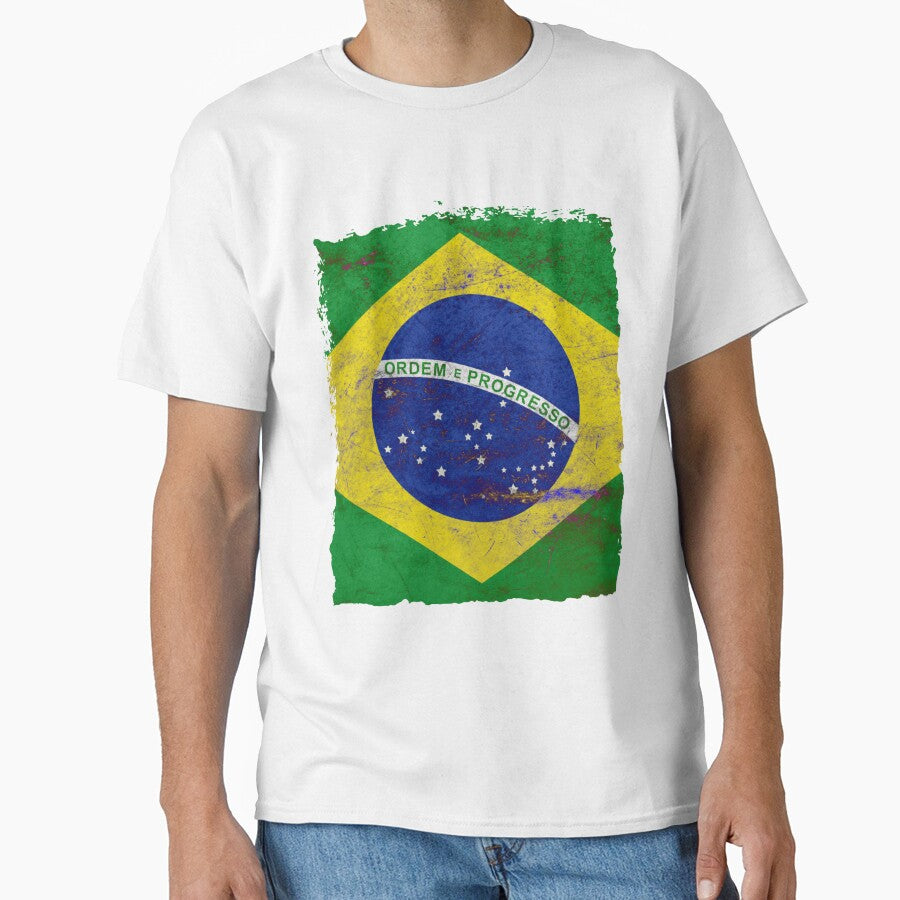 Brazilian Flag Metal Texture – Vintage Grunge Design by RoyalMerchantShop