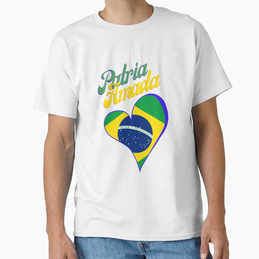 Brazil Heart - Patria Amada World Cup 2022 Brazilian Soccer Green, yellow, white and blue by Lumia Creations
