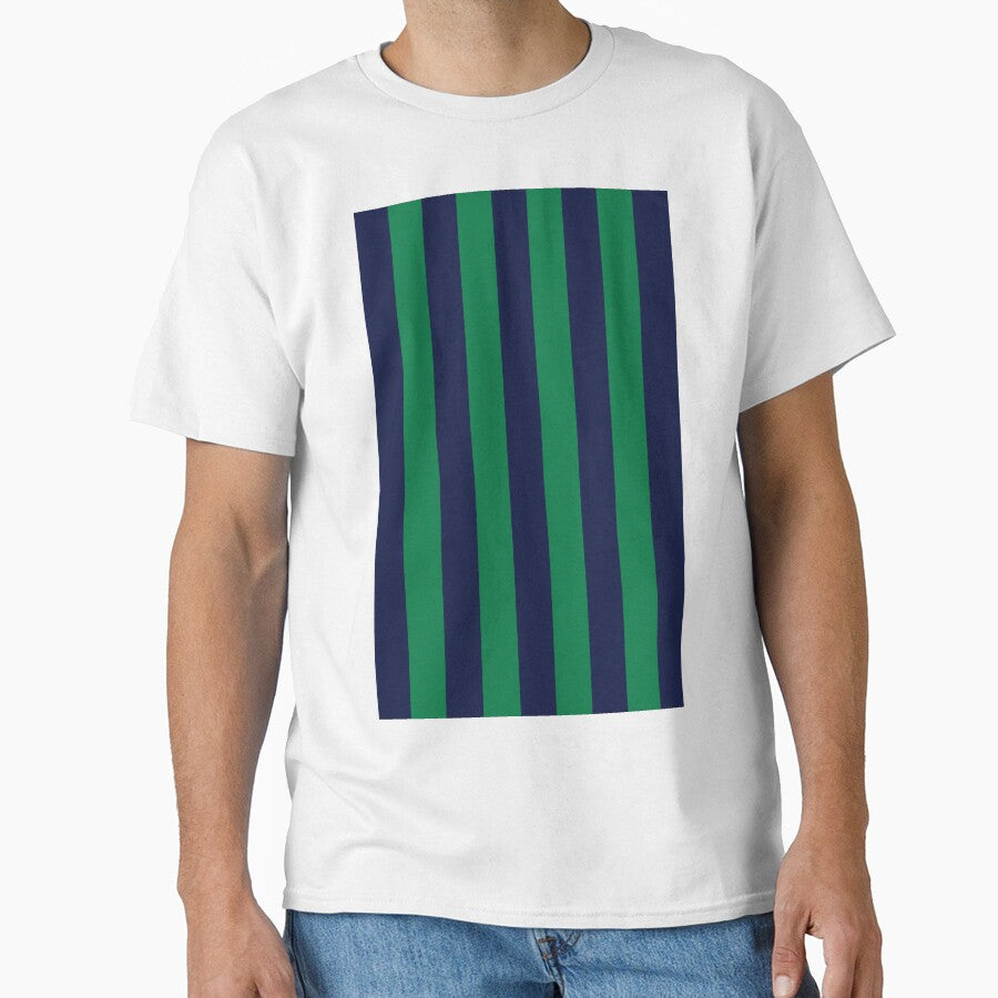 Leeds Retro 1994 - 96 Green and Navy Striped Away by Sporting Colour