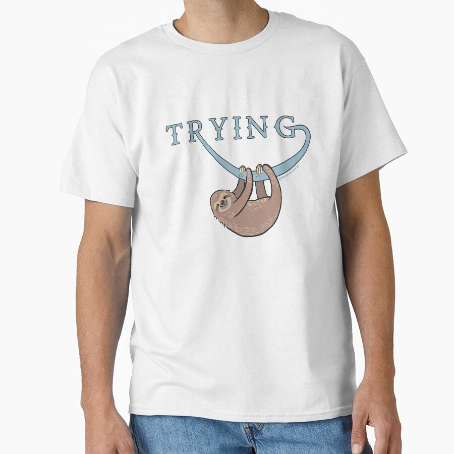 Cute sloth clinging to the word ‘trying’! by PaulaJKnight