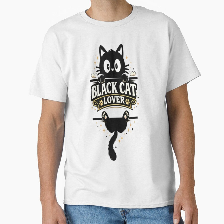 Black Cat Lover Cute Hanging Cat Vintage Style by CatLovers Studio