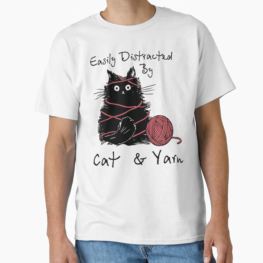 Easily Distracted By Cat And Yarn by printify