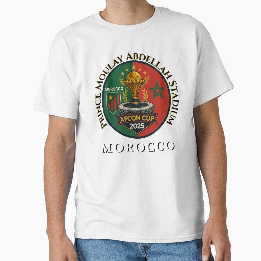 AFCON 2025 Morocco • Prince Moulay Abdellah Stadium • Atlas Lions Football Emblem Design by InPrintedWord