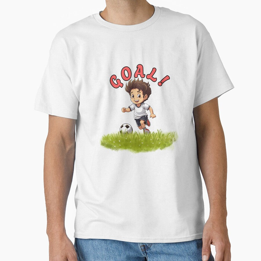 GOAL! Cute Soccer Kid Cartoon – Fun Football Design by LoudVictory