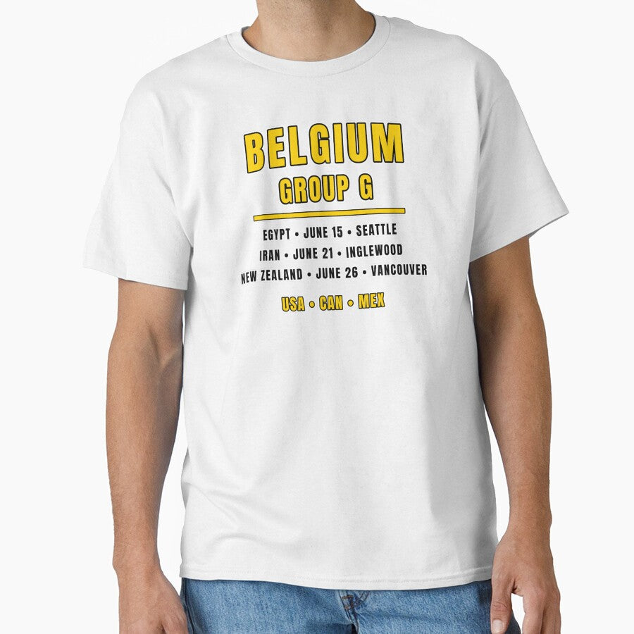 Belgium Football Fixtures T-Shirt – Group G Schedule Shirt by The Hairy Melon