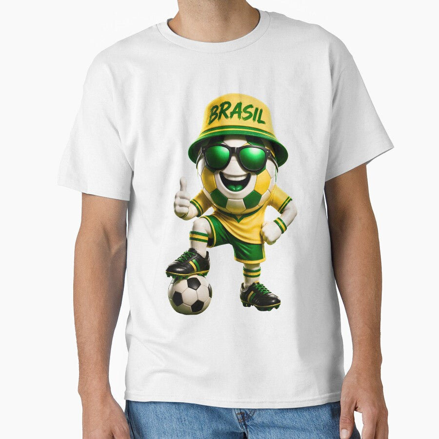 Brazil Soccer Mascot Funny Football Cartoon Graphic by ArtSpark Studio