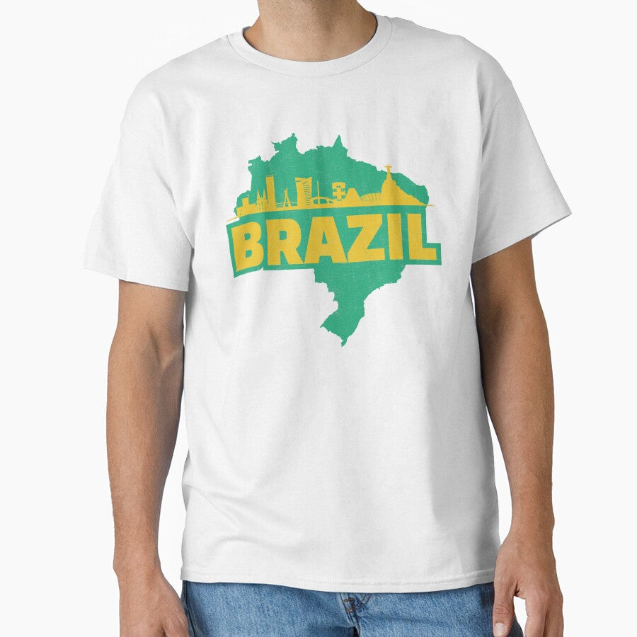Retro Brazil Map and Skyline by UNK-Fatigues