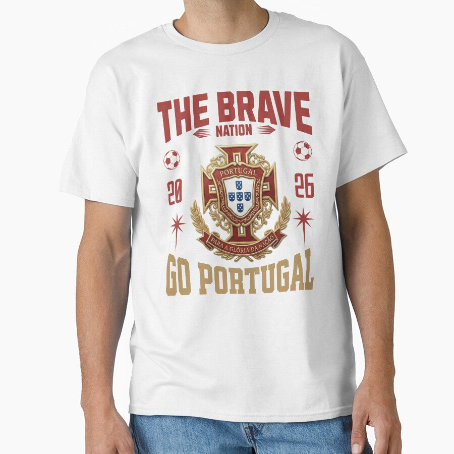 Portugal Soccer 2026 The Brave Nation Vintage Football Fan Design by Abaseen