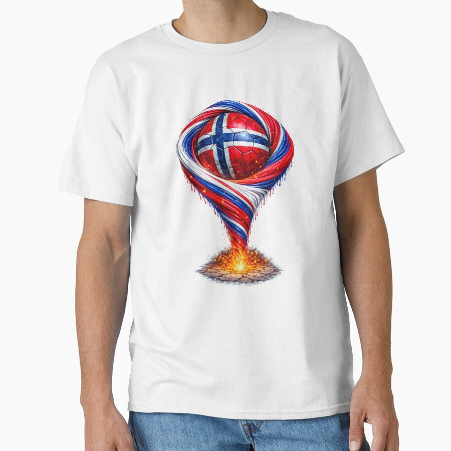 Norway Football Tornado: Red and Blue Vortex Art by FunToTheFullest