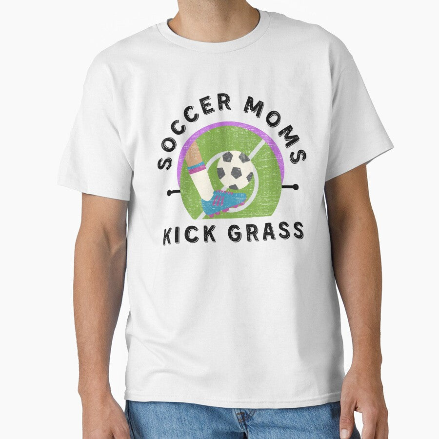 Funny Soccer Mom/Soccer Moms Kick Grass- White by Designs By YL